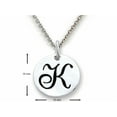 thumbnail image 2 of Stellar White 925 Sterling Silver Initial K Personalized Alphabet Disc Pendant Necklace Chain Included, 2 of 4