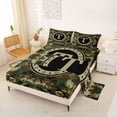thumbnail image 2 of Erosebridal Letter Monogrammed T Queen Sheet Sets 4 Pieces,Abstract Camouflage Bed Set For Teens Boys, 2 of 5