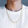 thumbnail image 5 of KRKC&CO 3mm Stainless Steel Twist Rope Chain Necklace For Men, 18K Gold Plated Chain Mens Jewelry 18in, 5 of 8
