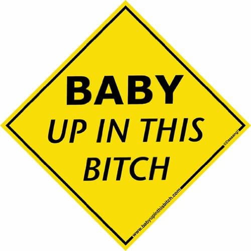 BABY UP IN THIS BITCH Vinyl Decal Sticker Car Window Bumper Funny On Board Love 