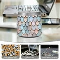 thumbnail image 6 of Yayeee Ashtray with Lid for Cigarette Smokeless Stainless Steel Home Ash Holder, Blue Shimmering Pattern, 6 of 7