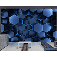 thumbnail image 4 of Papel de pared beibehang Papel tapiz de escritorio de recepción de bar de Internet con tecnología de metal hexagonal geométrico moderno personalizado, 4 of 5