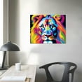 thumbnail image 4 of JEUXUS  abstract Colorful painting Lion Picture Canvas print Wall art Modern decor design Animal Paintings Artwork for office dorm Home Living Room Decor,  Stretched and Framed 16x12in, 4 of 6