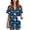 Blue, variant on JULMCOMO Halloween Pajamas for Women Skull Print Holiday Costume Set Pj Sets Cute Printed Collared Button Down Shirts Red S
