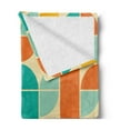 thumbnail image 2 of Retro Soft Flannel Fleece Throw Blanket, Pop Art Funky Unusual Geometric Forms Mosaic Style Old Fashioned Graphic, Cozy Plush for Indoor and Outdoor Use, 70" x 90", Multicolor, by Ambesonne, 2 of 5