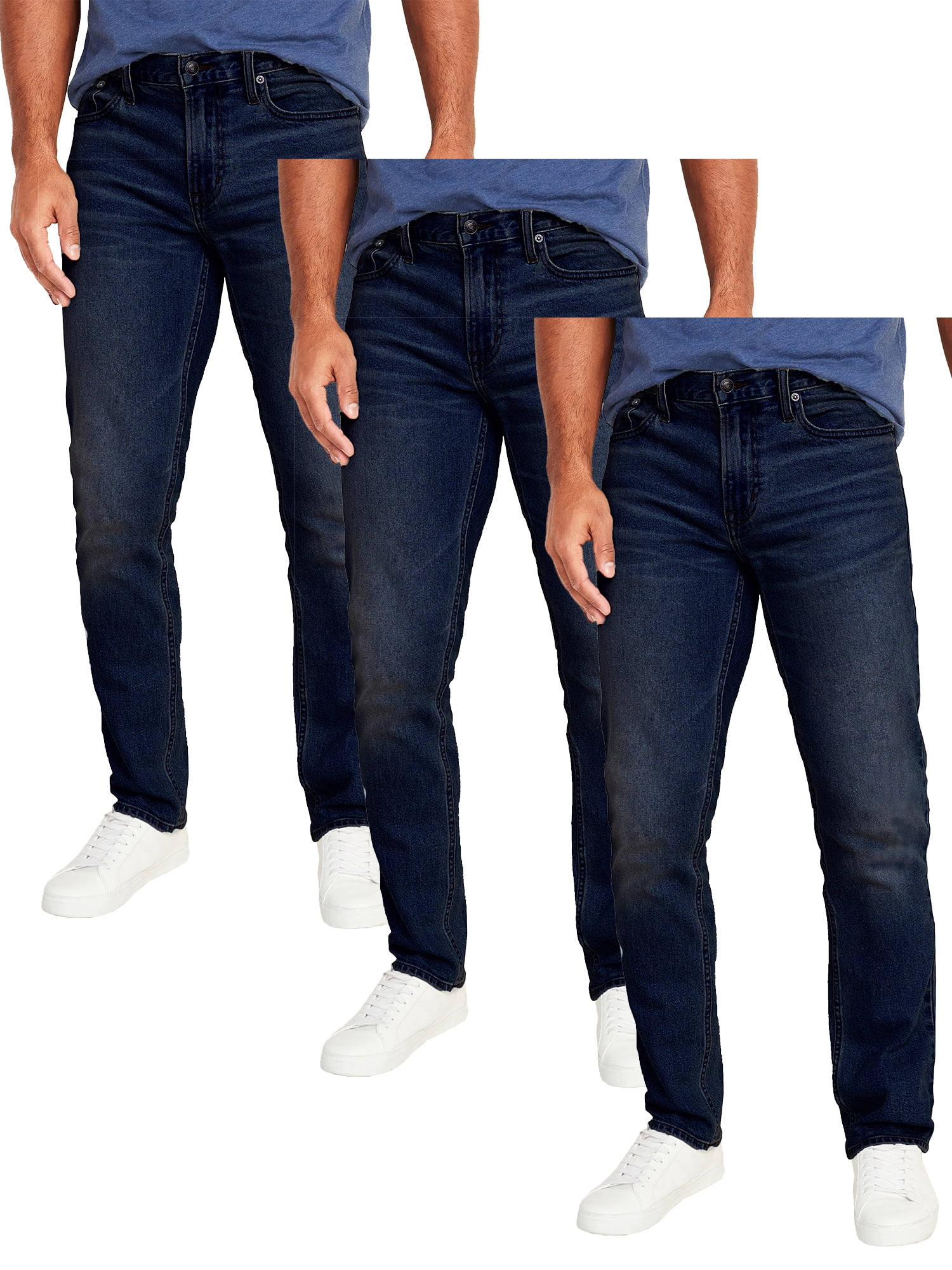 Men's 3-Pack Flex Stretch Slim Straight Jeans with 5 Pocket (Sizes, 30 ...