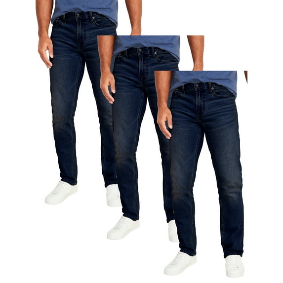 Men's 3-Pack Flex Stretch Slim Straight Jeans with 5 Pocket (Sizes, 30-42)