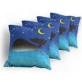 thumbnail image 5 of Ambesonne Animal Throw Pillow Cover 4 Pack, Whale in Ocean and Star, 20", Blue Grey and Pale Blue, 5 of 7