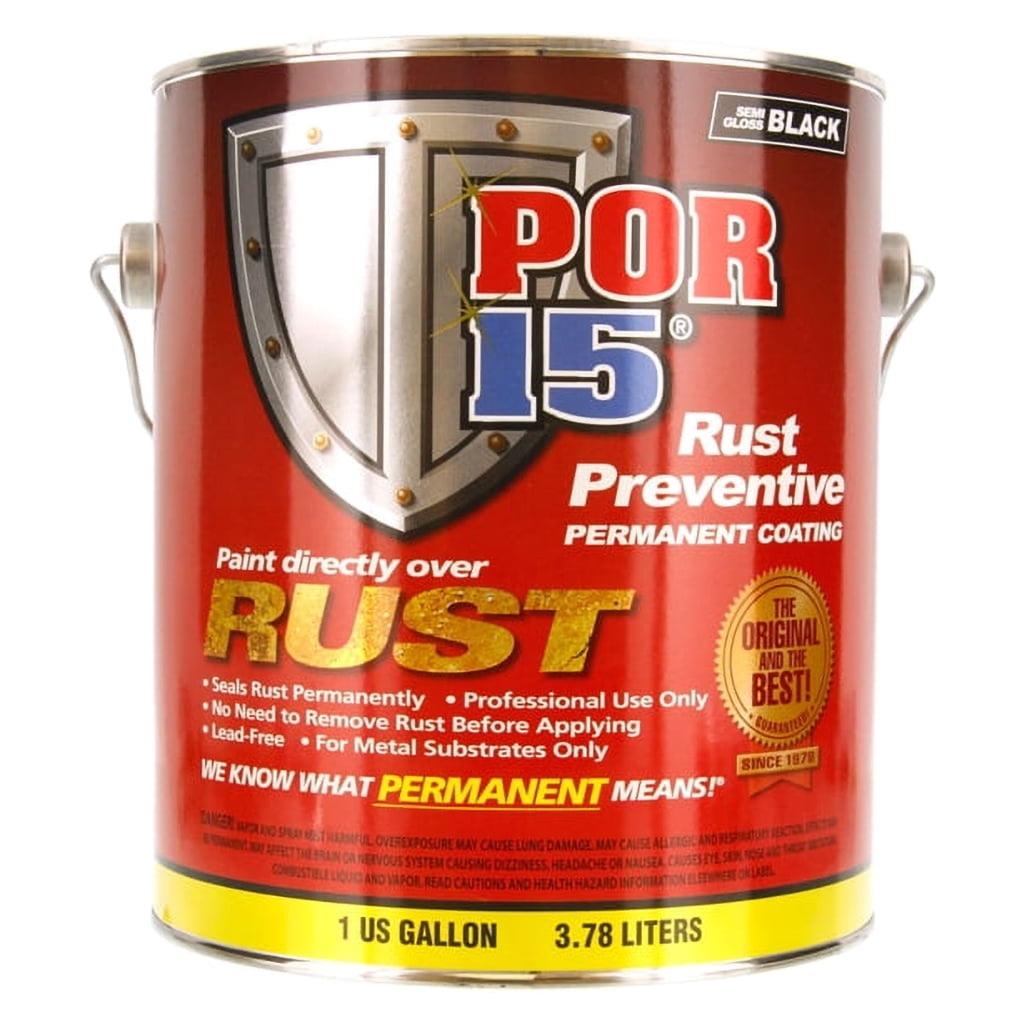 POR-15 45401 Black Urethane Auto Body Paint, Semi Gloss