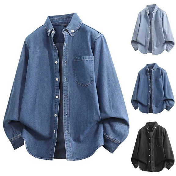 BXINGOHAI Jean Jacket Men, Men's Denim Jacket Distressed Ripped Slim Fit Stretch Trucker Jackets Classic Casual Denim Coat Black 2XL