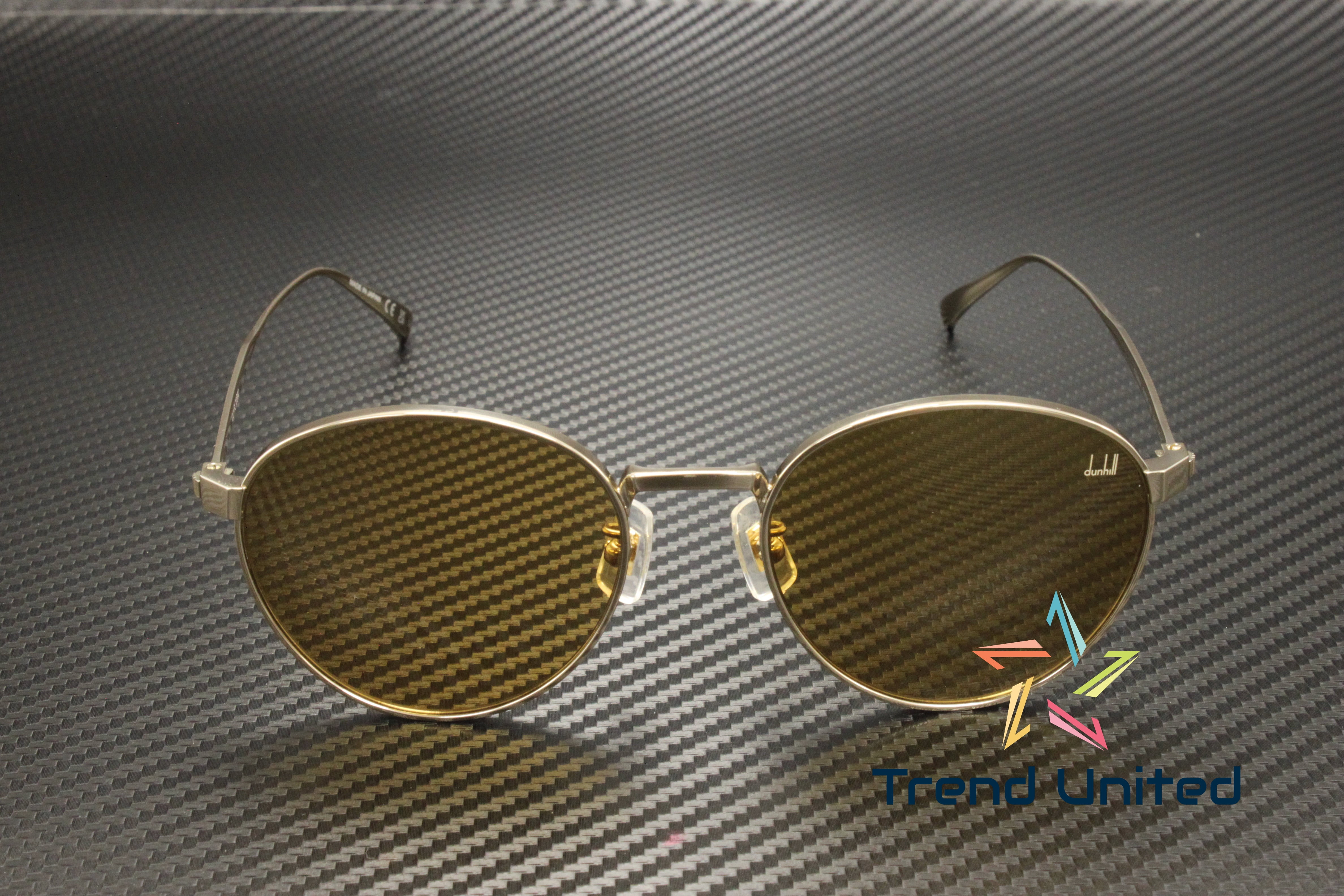 DUNHILL DU0034S 003 Round Oval Panthos Titanium Gold Yellow 53mm Mens Sunglasses