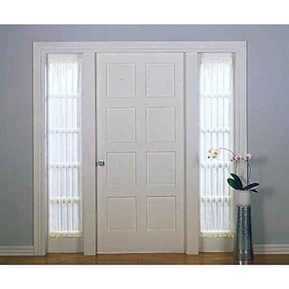 High Twist Volie 72-in Eggshell Polyester Rod Pocket Sheer Single Curtain Panel