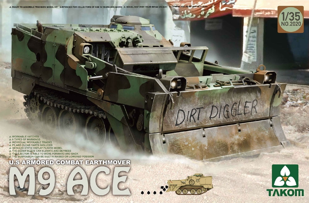 Takom 1:35 M9 ACE U.S Armored Combat Earthmover Bulldozer ...