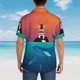 thumbnail image 4 of Balery Lighthouse and Whale Camisas hawaianas de manga corta para hombre, camisas playeras de corte holgado, camisas de vacaciones con botones,3X-Large, 4 of 7
