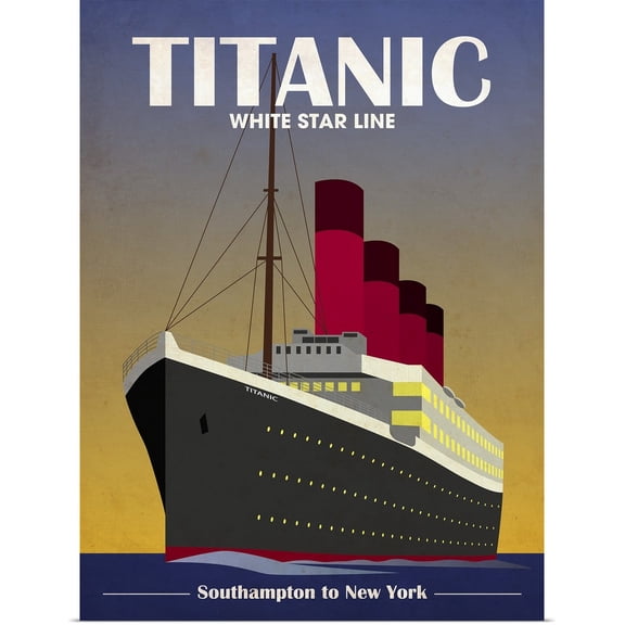 Great BIG Canvas | Rolled Michael Tompsett Poster Print entitled Titanic Ocean Liner Art Deco