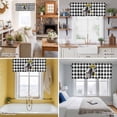 thumbnail image 5 of Farm Cow Valance Curtain for Windows Sunflower Black Plaid Watercolor Country Style Rod Pocket Curtain Valances Short Window Treatments Panels for Kitchen Bathroom Laundry Room Basement 42 x 18 Inch, 5 of 9