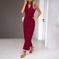 thumbnail image 6 of Aimik Womens Jumpsuits Sleeveless Wrap V Neck Tie Waist Wide Leg Jumpsuits Summer Dressy One Piece Jumpsuit for Women, 6 of 6