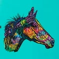 thumbnail image 2 of Colorful Neon Horse | Dean Russo Art Animal Lover Womens Slim Fit Junior Tee, Tahiti Blue, XX-Large, 2 of 6