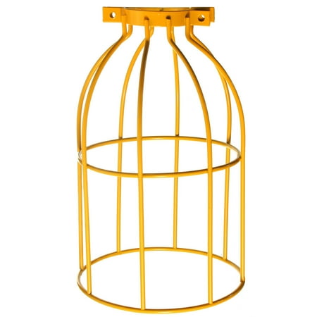 Gold Modern Ceiling Light E27 E26 Industrial Steel Bulb Guard Wire Lampshade, Clamp On Metal Lamp Cage, For E27 E26 Vintage Pendant String Light ()
