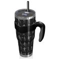 thumbnail image 2 of 40oz Tumbler,Black Halloween Dancing Skeleton Pattern Insulated Tumblers with Removable Handle,Stainless Steel Double Vacuum Coffee Tumbler Cup with Straw for Home,Office,Travel,Party, 2 of 5