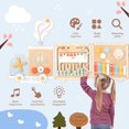 thumbnail image 3 of Pizarra de actividades de tren Pillowhale, juguetes sensoriales Montessori de madera, centro de actividades de aprendizaje 12 en 1 para sala de juegos, guardería, aula, juguetes educativos para niños, 3 of 7