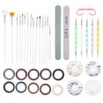 thumbnail image 1 of Nail Pen Polishing Strips Manicure File Nail Art Crystal Rhinestones Dotting Tool Set, 1 of 14