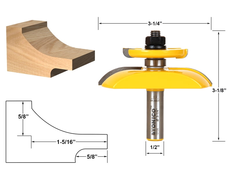 Raised Panel Router Bit with Back cutter Cove 31/4" Diameter