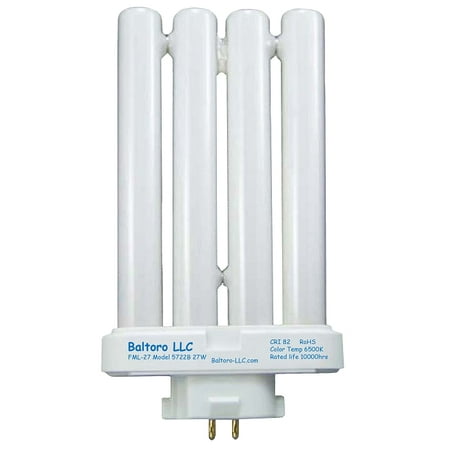 40 Watt Traditional Accent Lamp FML27/50 27 Watt Linear Quad Compact Fluorescent (CFL) Replacement Bulb for Sunlight desk or floor lamps FML27/EX-D FML27EX/N by Baltoro-Power ()
