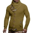 thumbnail image 4 of Thickened Wool Blend Cardigan Sweater for Men, Casual Fashion Stand Collar Winter Wear, 4 of 9