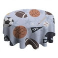 thumbnail image 4 of Baseball Football Pattern Round Tablecloth 60"x60",Wrinkle Wipeable Table Cloth for Kitchen Dining Room Picnic Patio Party, 4 of 6
