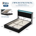 thumbnail image 2 of Lift Up Storage Bed Frame, Velvet Upholstered Hydraulic Platform Bed with Storage Headboard, Button Tufted Headboard, No Box Spring Needed, Noise Free, 2 of 10