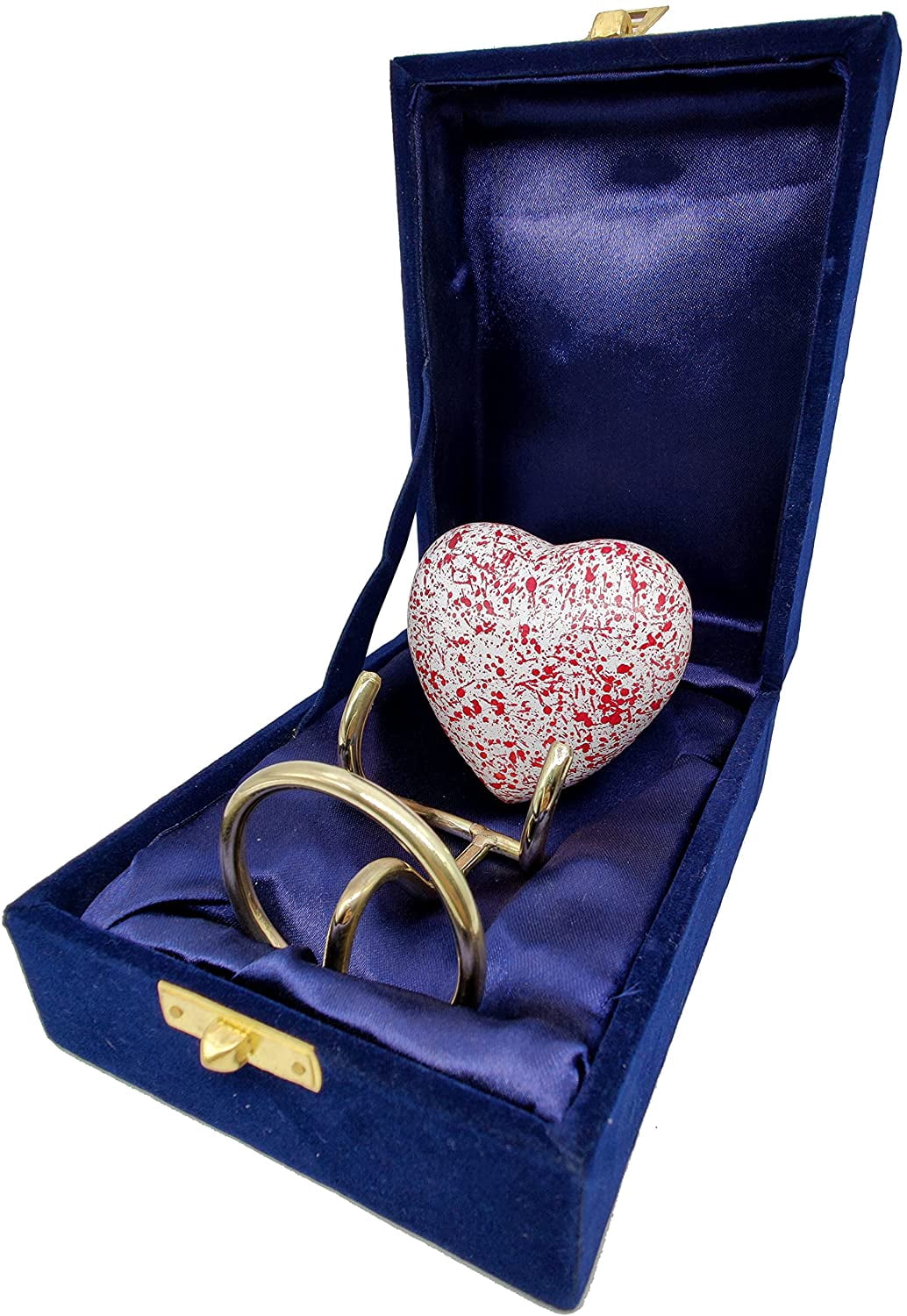 5MOONSUN5's Handcrafted Heart Urn Keepsake Cremation Urn for Human pet Ashes Golden Urn Heart Shaped - Perfect for Adults & Infants Honor Your Loved One. comes with brass Stand & Premium Box
