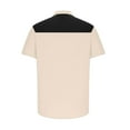thumbnail image 4 of JURANMO Beach Tops for Men Short Sleeve Button Down Bowling Shirts Summer Casual Lapel Color Block Hawaiian Shirt Sales Today Beige M, 4 of 6