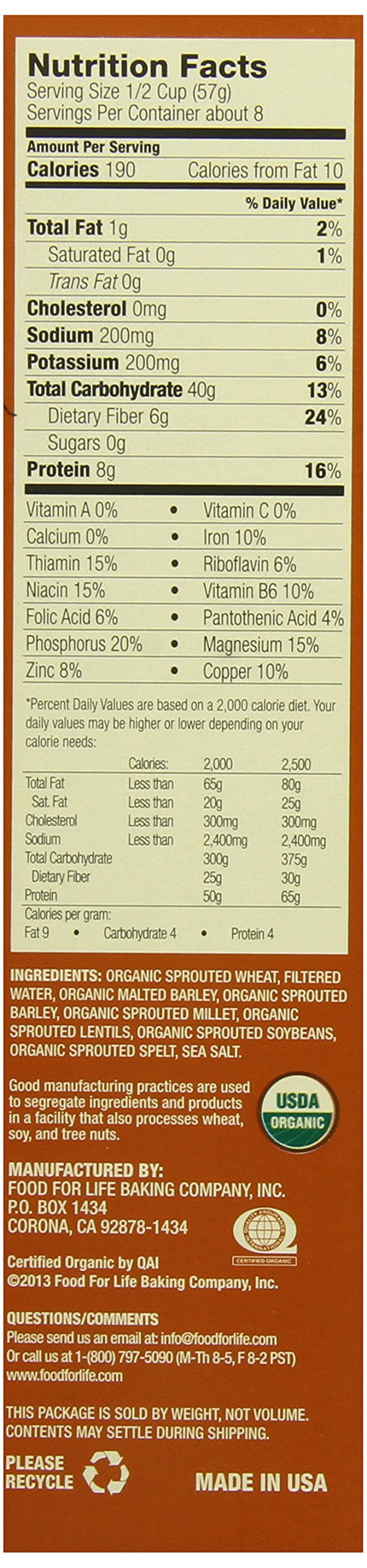 Food For Life Ezekiel 4:9 Organic Sprouted Whole Grain Cereal, Original, 16-Ounce Boxes (Pack of 6)