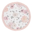 thumbnail image 1 of Sweet Jojo Designs Blush Pink, Grey and White Shabby Chic Playmat Tummy Time Baby and Infant Play Mat for Watercolor Floral Collection - Rose Flower, 1 of 3