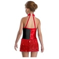 thumbnail image 2 of Doomiva Lyrical Dance Outfits for Girls Rumba Samba Jazz Latin Dance Dress 6-16 Years Red 6, 2 of 5