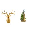 thumbnail image 1 of Escultura De Cabeza De Ciervo De Resina Bohemia Y Estatua De Pavo Real, Figura De Animal, Obra De Arte Coleccionable Para Oficina, Hogar, Escritorio, Entrada, Mesa, Centro De Mesa, Decoración,, 1 of 8
