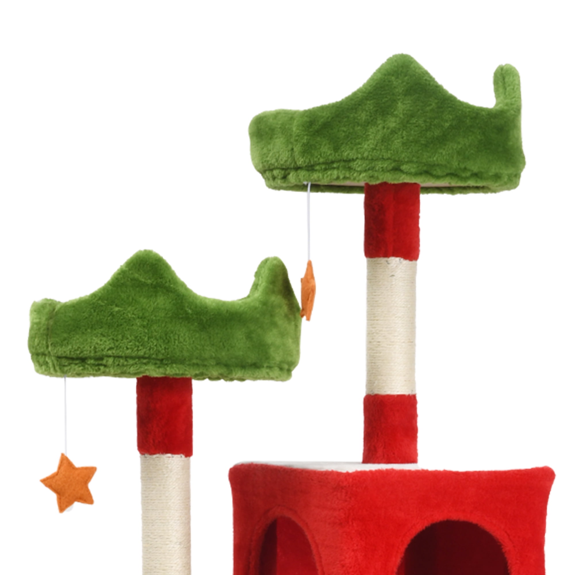 Dextrus 75" Cat Tree Tower Condo,Multi-Level Christmas Decor Cat Climbing Tower with Top Perches, Hammock, Scratching Posts,for Indoor Kittens' Play Center ,Chrismas Decor