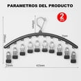 thumbnail image 2 of 2 PCS Organizador De Fondo De Armario, Perchas para Pantalones con Clip, De Metal para Pantalones con 10 Clips, Sostiene 20 Pares De Pantalones, Calcetines y Ropa Interior Percha (negro), 2 of 4