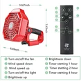 thumbnail image 6 of Fan Cordless Jobsite Tent Fan with Light For Milwaukee 14.4-20V Li-Ion Battery, 6 of 6