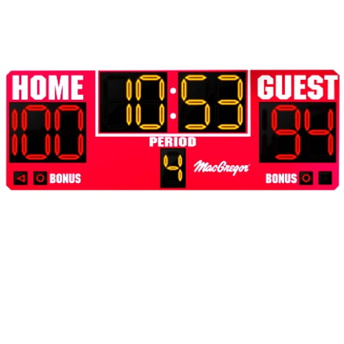 Indoor Basketball Scoreboard with Double Bonus 8' x 3'