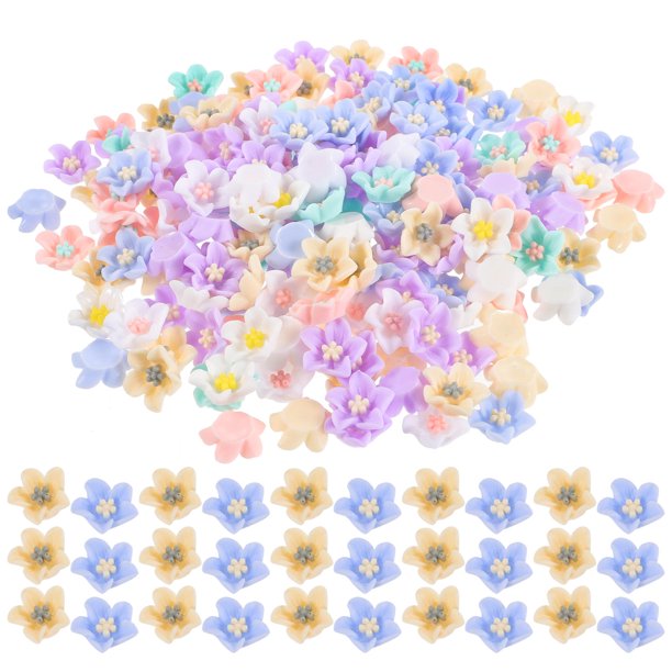 CRILSTYLEO 200Ud Encantos De Resina Con Floral Para Accesorios De Manualidades DIY