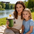 thumbnail image 5 of Sidagar 18 fl oz Leakproof Stainless Stee Insulated Water Bottle with Straw, Wide Mouth, Matcha Cream, 5 of 9