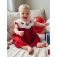 thumbnail image 5 of BemeyourBBs Toddler Baby Girl 4th of July Dress Outfit Baby Girl Independent Day Dress Summer Swiss Dot Red Dress Patriotic America Flag Bow Embroidery Lace Trim Collar Flying Sleeve  A Line Dress, 5 of 9