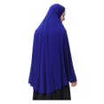 thumbnail image 4 of XINFU Women's High Stretch Hijab Muslim Arabian Long Milk Silk Purity Color Chiffon Hijab, Blue, Small, 4 of 5