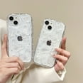 thumbnail image 5 of Funda transparente con purpurina y cristal de mariposa 3D para iPhone, 15, 14 Plus, 13, 12, 11, 16 Pro Max, XR, XS Max, estrella brillante, perla, onda, 5 of 5