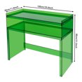 thumbnail image 2 of 100*30*80cm Acrylic Desk Small Entryway Table with Open Shelves Entry Table Green, 2 of 12