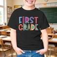 thumbnail image 6 of HCYSFG Girls Back To School T Shirts First Grade Letter Colorful School Theme Tees Crewneck Short Sleeve Regular Fit Classroom Outfit Tops, 6 of 7