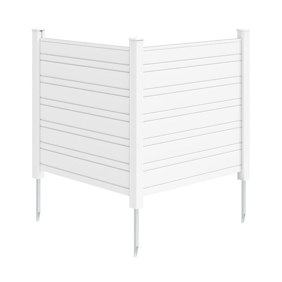 Uforic 50" x 50" Air Conditioner Privacy Screen, Outdoor Trash Can Enclosure with Metal Stakes, Pool Enclosure,2 Panels, White