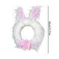 thumbnail image 3 of geerera 18" Easter Plush Bunny Wreath with Standing Ears, Spring Front Door Decor with Bow, for Holiday Party Decorations, Porch Entryway, Seasonal Decor Update, 3 of 9